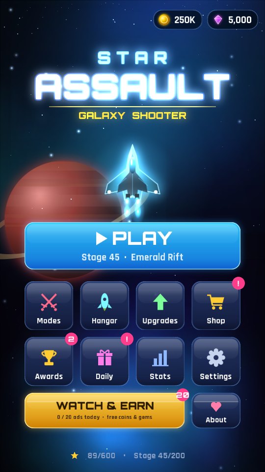 Star Assault title screen